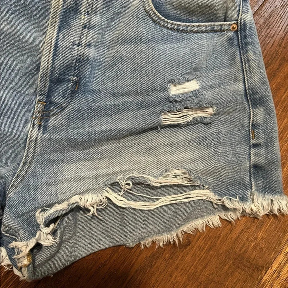 PacSun Vintage High Rise Emma Denim Shorts medium blue distressed size 27 NWT - Picture 6 of 13